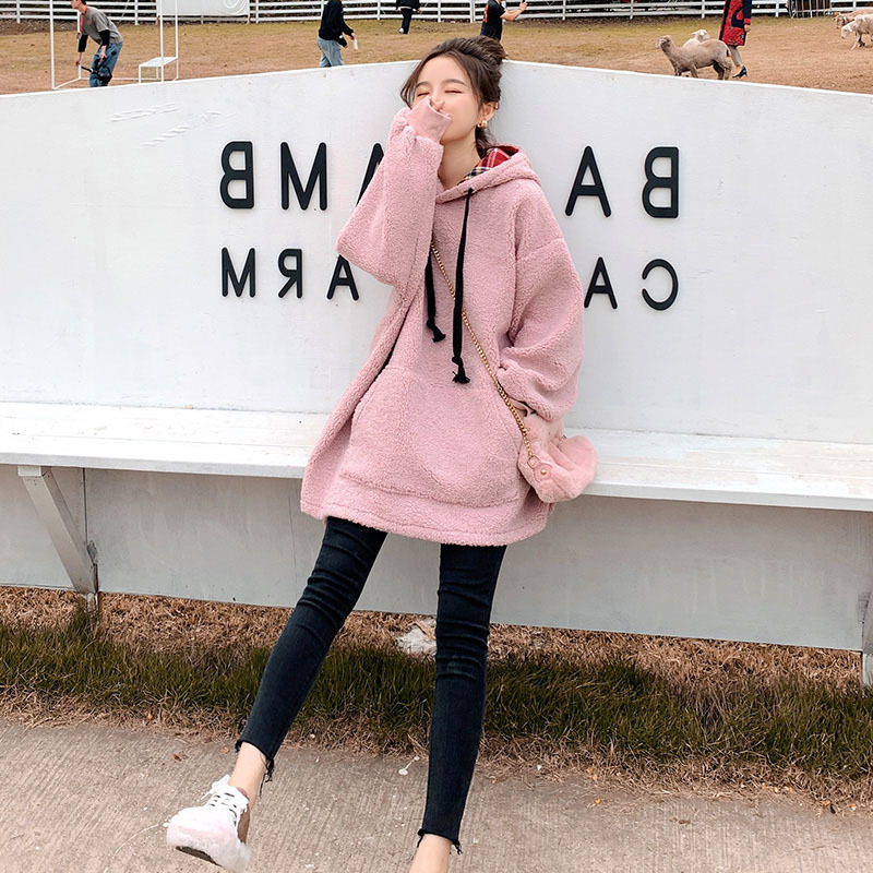 2020 Autumn & Winter New Korean-Style Loose-Fit Hooded Large Pocket Casual Versatile Students Lambs Wool Hoodie /40, Pink
2020 Autumn & Winter New Korean-Style Loose-Fit Hooded Large Pocket Casual Versatile Students Lambs Wool Hoodie /40, Pink