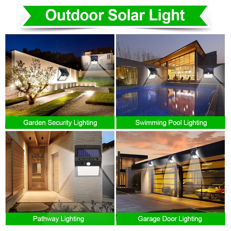 Solar Lamp Outdoor 140 LED Motion Sensor Wall Light Yard Security Lights with 3 Modes IP65 for Step Patio Garden