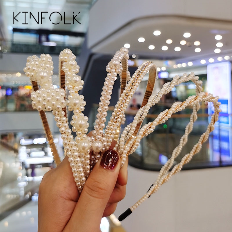 KINFOLK Fashion Pearls For Women Simple Hairbands Sweet Headband Hair Hoops Holder Ornament Head Lady Headdress Girls
KINFOLK Fashion Pearls For Women Simple Hairbands Sweet Headband Hair Hoops Holder Ornament Head Lady Headdress Girls
