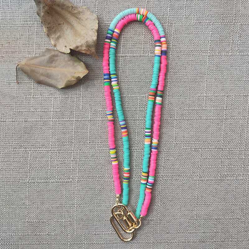 Bohemian fashion silicone necklace openable gold-color spiral buckle pendant handmade beach travel jewelry trend carabiner choke
Bohemian fashion silicone necklace openable gold-color spiral buckle pendant handmade beach travel jewelry trend carabiner choke