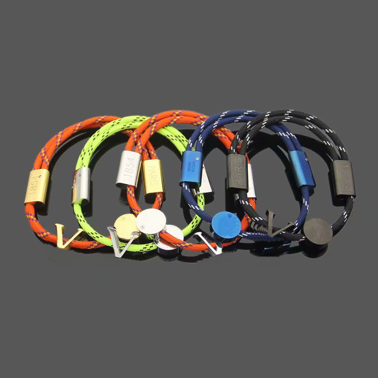 Europe America Fashion Style Men Lady Women Titanium steel Colored Nylon Rope Pull-out Bracelet With V Initials Square Charm
Europe America Fashion Style Men Lady Women Titanium steel Colored Nylon Rope Pull-out Bracelet With V Initials Square Charm