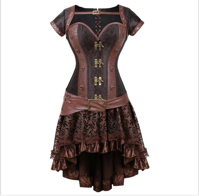 halloween costumes for women Sexy Gothic Steampunk Corset Dress Leather Overbust Corsets and Bustiers Skirt Party Waist Trainer, As show
halloween costumes for women Sexy Gothic Steampunk Corset Dress Leather Overbust Corsets and Bustiers Skirt Party Waist Trainer, As show