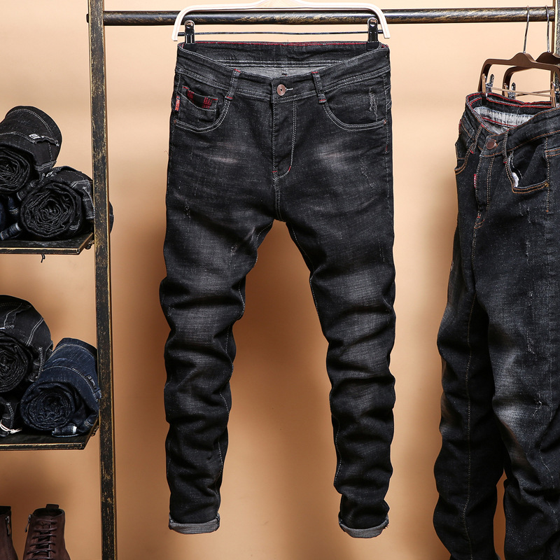 NEW 2020 fashion skinny men's jeans and pencil pants, Black