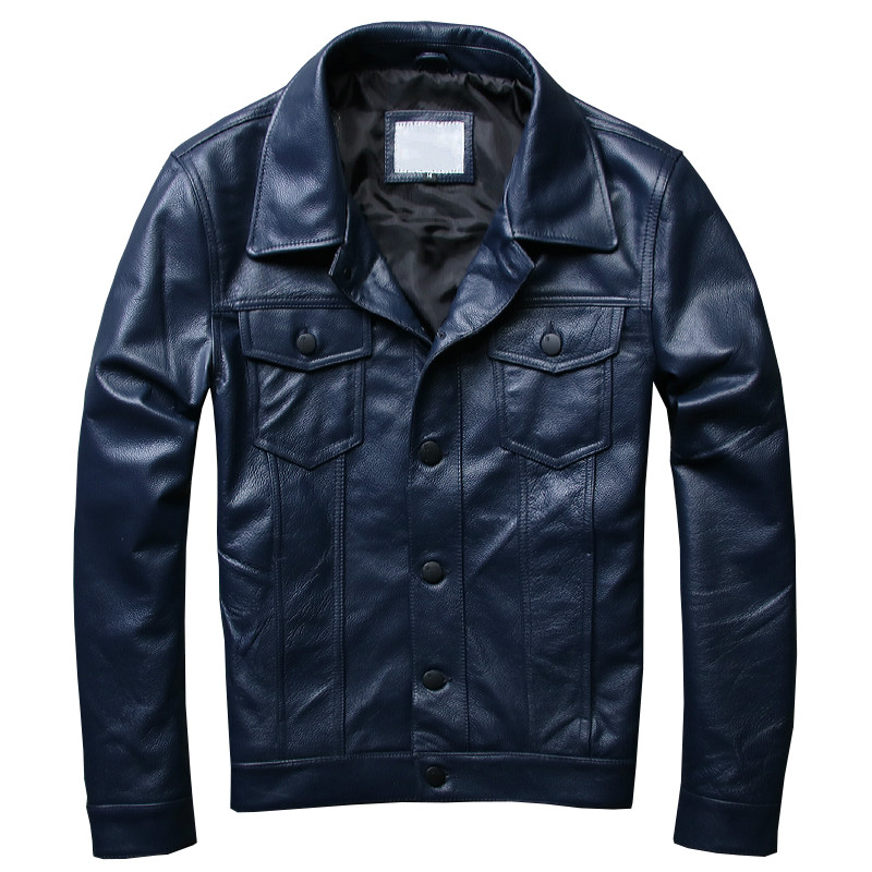 Genuine Cow Leather Jacket Men Short Luxury Leather Coat Men cowhide spring Plus Size Chaqueta Cuero Hombre KJ1930, Dark blue
Genuine Cow Leather Jacket Men Short Luxury Leather Coat Men cowhide spring Plus Size Chaqueta Cuero Hombre KJ1930, Dark blue