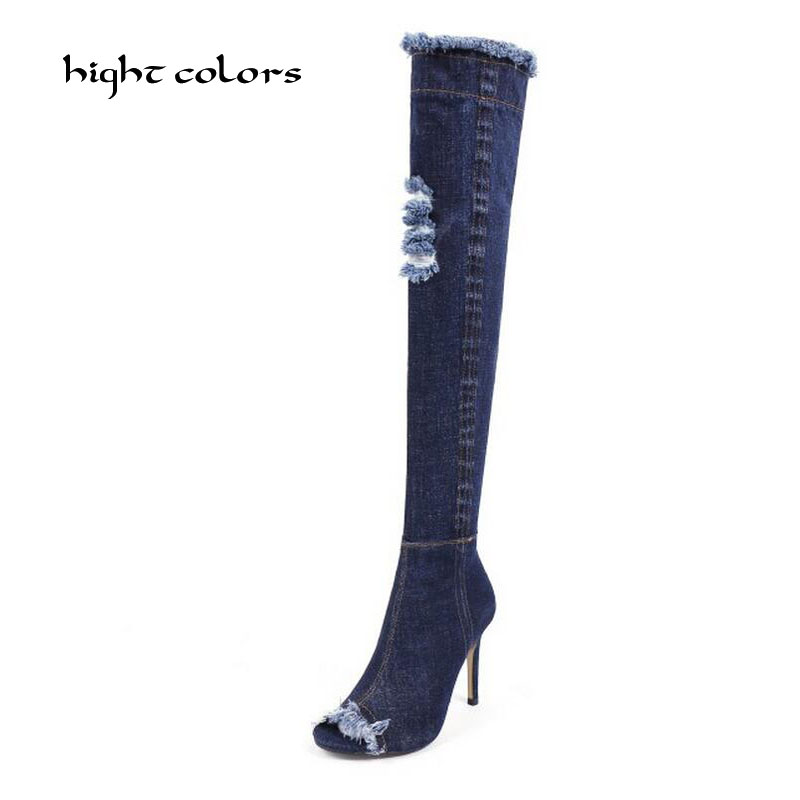 hight colors Plus Size Pointed Toe Women Spring Autumn High Heels Denim Knee High Boots Lady 2020 New Fashion Jean Long Boots, Deep blue
hight colors Plus Size Pointed Toe Women Spring Autumn High Heels Denim Knee High Boots Lady 2020 New Fashion Jean Long Boots, Deep blue