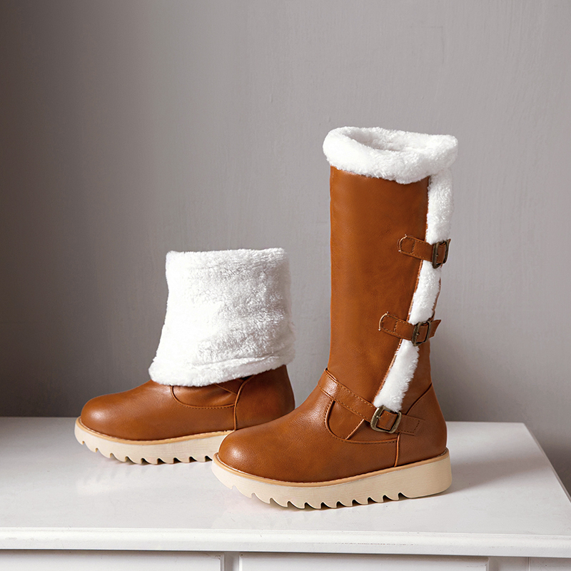 thick fur warm knee high boots 2020 winter snow boots women buckle round toe fashion comfortable flat platform shoes woman, Black
thick fur warm knee high boots 2020 winter snow boots women buckle round toe fashion comfortable flat platform shoes woman, Black