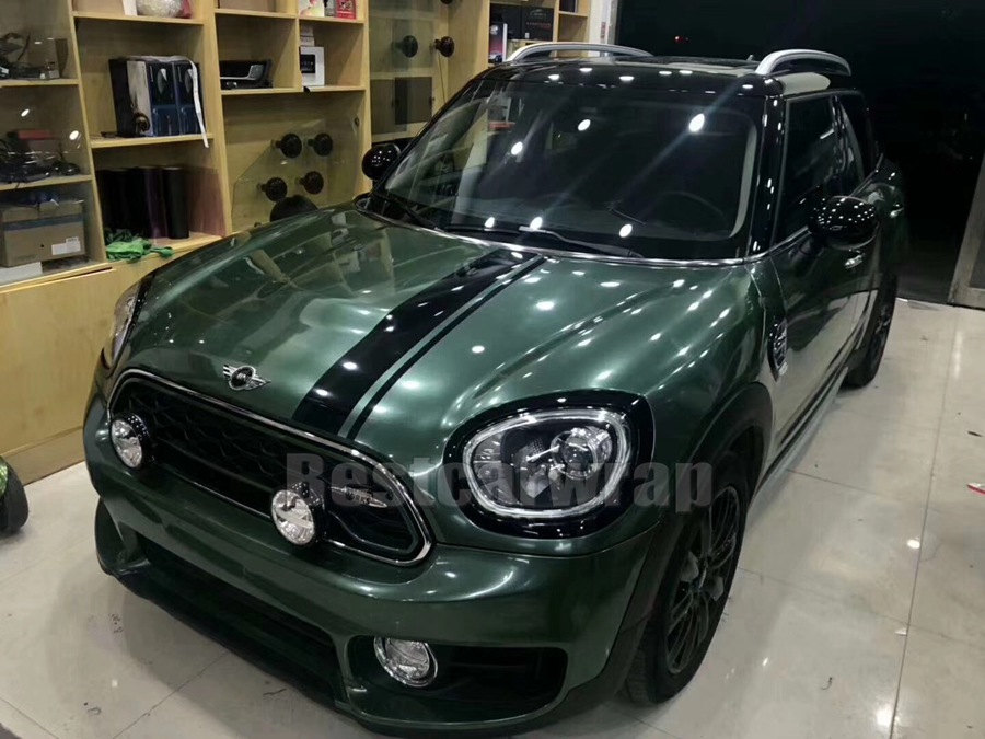 firm green gloss metallic Car Wrap Film with air bubble Free For Low tack glue 3M quality size 1.52x20m/Roll