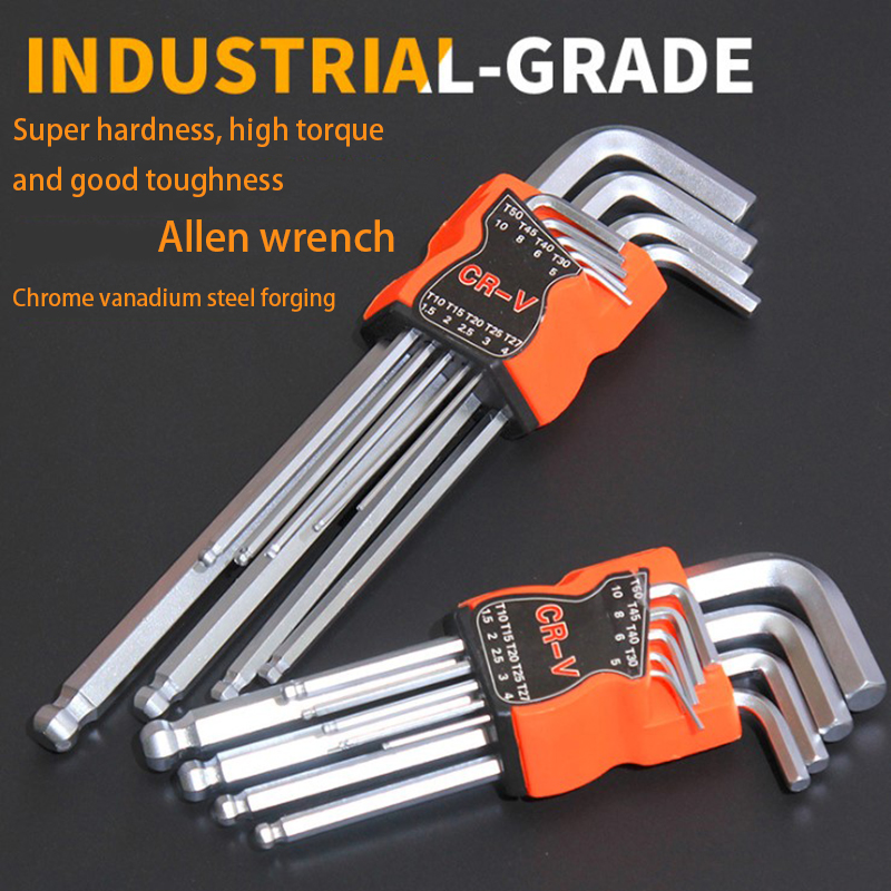 Pozidriv flat ball wrench 9pcs hex wrench Household tools repair tools hand tool set Double End Allen
Pozidriv flat ball wrench 9pcs hex wrench Household tools repair tools hand tool set Double End Allen