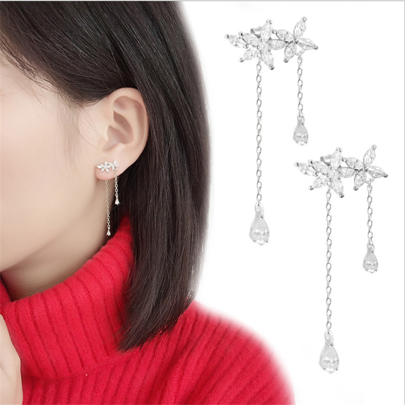 HEYLUOKE 2020 Sweet Zircon Flower Long Chain Tassel Drop Earrings for Women Wedding Bridal Jewelry Pendientes
HEYLUOKE 2020 Sweet Zircon Flower Long Chain Tassel Drop Earrings for Women Wedding Bridal Jewelry Pendientes