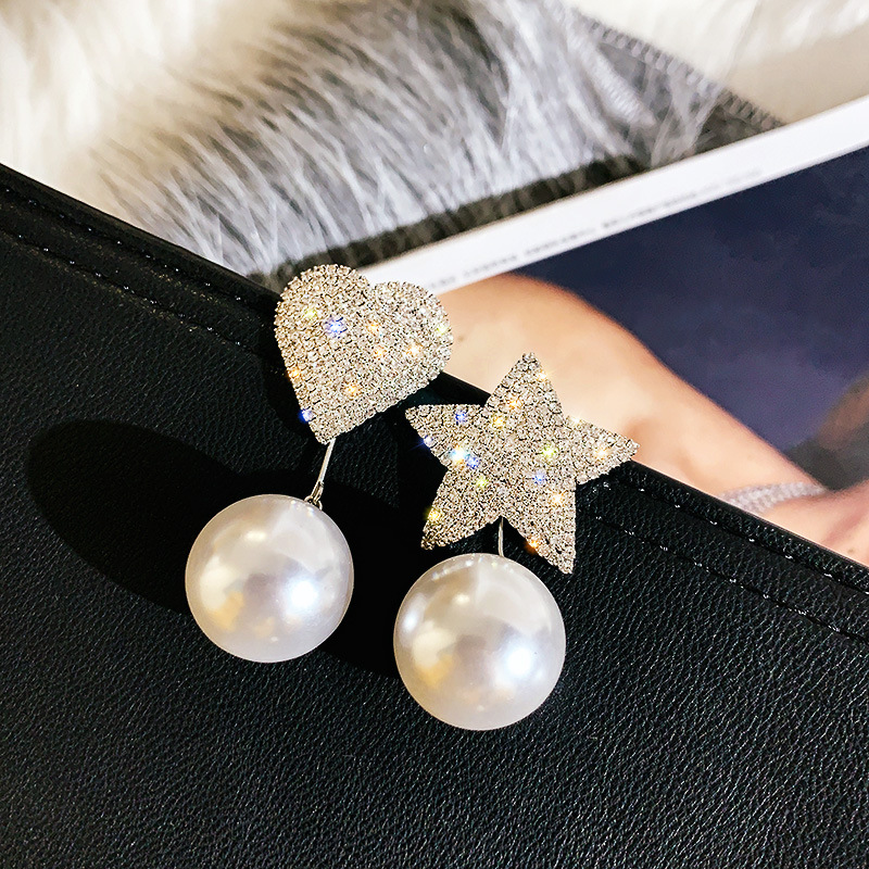 Luxury Rhinestone Big Star Heart Pearl Drop Earrings For Women White Red Statement Brincos Fashion Jewelry
Luxury Rhinestone Big Star Heart Pearl Drop Earrings For Women White Red Statement Brincos Fashion Jewelry