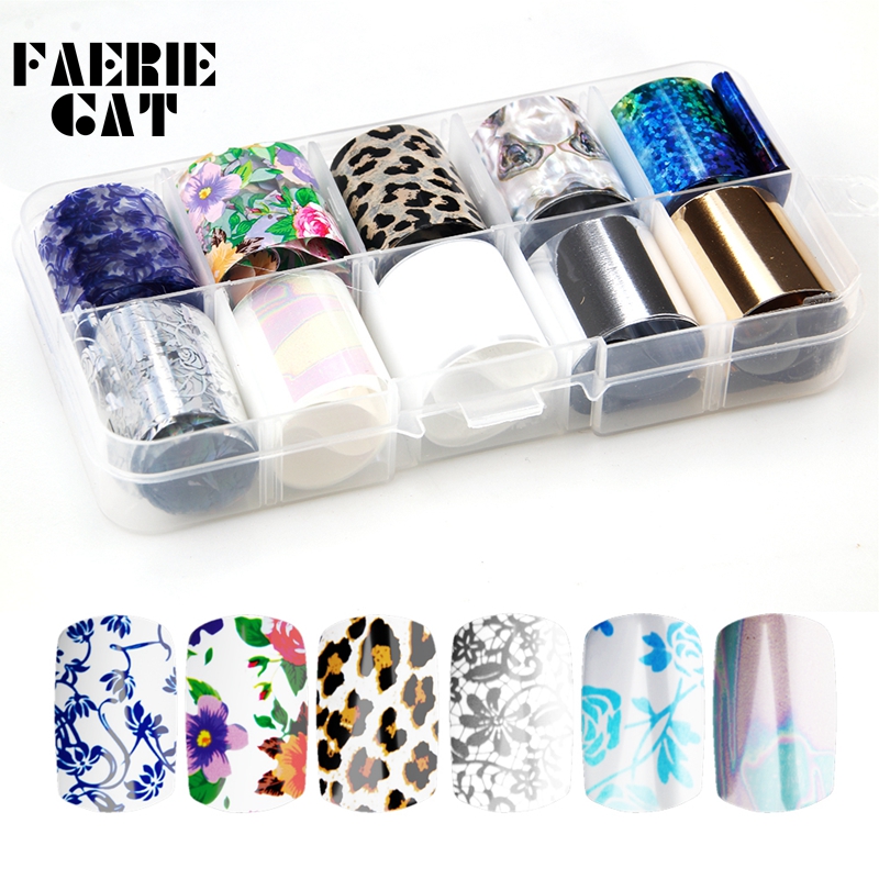 10 Rolls/box 2.5*100cm Shell Leopard Laser White Mixed Flower Starry Sky Nail Foil Set Transfer Sticker DIY Manicure Decor Decal, As picture
10 Rolls/box 2.5*100cm Shell Leopard Laser White Mixed Flower Starry Sky Nail Foil Set Transfer Sticker DIY Manicure Decor Decal, As picture