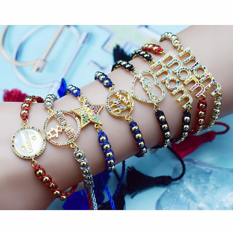 2020 New Love Star MOM MAMA Charms Bracelet for Women Rainbow Cubic Zircon Steel Beads Braided Tassel Bangles Jewelry Gift
2020 New Love Star MOM MAMA Charms Bracelet for Women Rainbow Cubic Zircon Steel Beads Braided Tassel Bangles Jewelry Gift