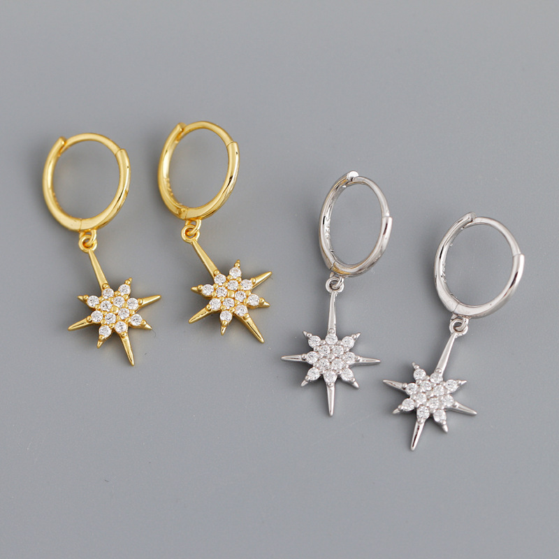 18k Gold 8.6mm 925 Sterling silver Clear CZ Zircon set Hip Hop Star Hoop Huggie Earrings Fine jEWELRY TLE1122
18k Gold 8.6mm 925 Sterling silver Clear CZ Zircon set Hip Hop Star Hoop Huggie Earrings Fine jEWELRY TLE1122