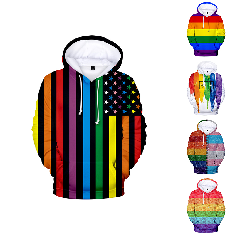 New The colours of the LGBT rainbow Flag Hoodie Men's Gay Leisure Harajuku Colorful Hooded Men/Women Sweatshirt pullovers Coats, 3d
New The colours of the LGBT rainbow Flag Hoodie Men's Gay Leisure Harajuku Colorful Hooded Men/Women Sweatshirt pullovers Coats, 3d
