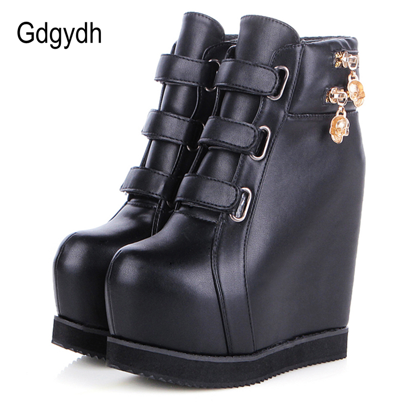 Gdgydh 2020 Autumn Women Ankle Boots PU Soft Leather Round Toe Skull Hook Loop Female Short Boots Increasing Heels Women Shoes, Black shoes
Gdgydh 2020 Autumn Women Ankle Boots PU Soft Leather Round Toe Skull Hook Loop Female Short Boots Increasing Heels Women Shoes, Black shoes
