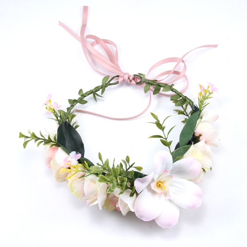Adjustable floral headband Flower Headband Wedding Flower Crown Wreath Hair Accessories