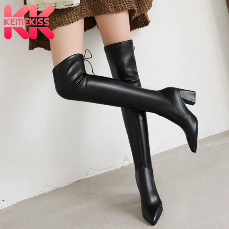 KemeKiss Size 31-43 Women Over Knee Boots Fashion Lace Up High Heel Winter Shoes Woman Warm Stretch Boot Casual Daily Footwear, Black
KemeKiss Size 31-43 Women Over Knee Boots Fashion Lace Up High Heel Winter Shoes Woman Warm Stretch Boot Casual Daily Footwear, Black