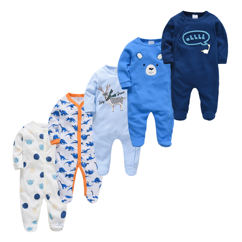 5pcs Boy Pijamas bebe fille Cotton Breathable Soft ropa bebe Newborn Sleepers Baby Pjiamas 210315