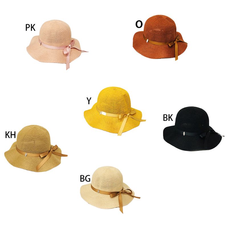 Women Summer Handmade Weaving Cotton Linen Beach Hat Satin Ribbon Bowknot Sun Protection Wide Wavy Brim Solid Color Bucket Cap, Caramel 
Women Summer Handmade Weaving Cotton Linen Beach Hat Satin Ribbon Bowknot Sun Protection Wide Wavy Brim Solid Color Bucket Cap, Caramel