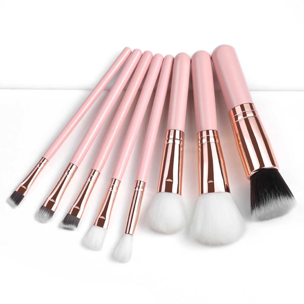 Wooden Makeup brushes with gift powder puff Short handle powder Cosmetics brush set Makeup brocha de maquillaje pinceles de maquillaje