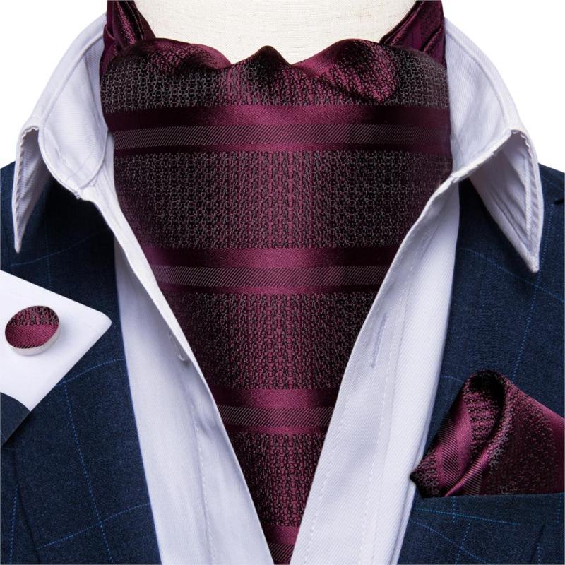 Bow Ties Luxury Men's Ascot Tie Set Vintage Wine Red Striped Silk Wedding Formal Necktie Cravat Handkerchief Cufflinks 3pcs DiBanGu
Bow Ties Luxury Men's Ascot Tie Set Vintage Wine Red Striped Silk Wedding Formal Necktie Cravat Handkerchief Cufflinks 3pcs DiBanGu