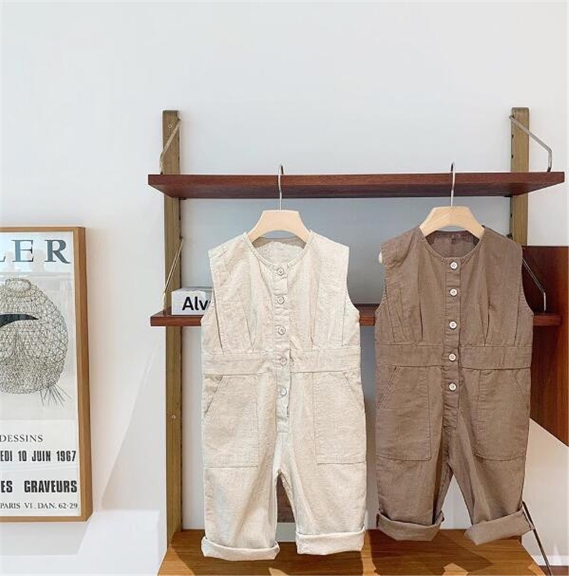DB INS Korean Kids Little Girls Overalls Boys Pants Children Sleeveless Linen Cotton Unisex Front Buttons Autumn Child Cloth, Blue
DB INS Korean Kids Little Girls Overalls Boys Pants Children Sleeveless Linen Cotton Unisex Front Buttons Autumn Child Cloth, Blue