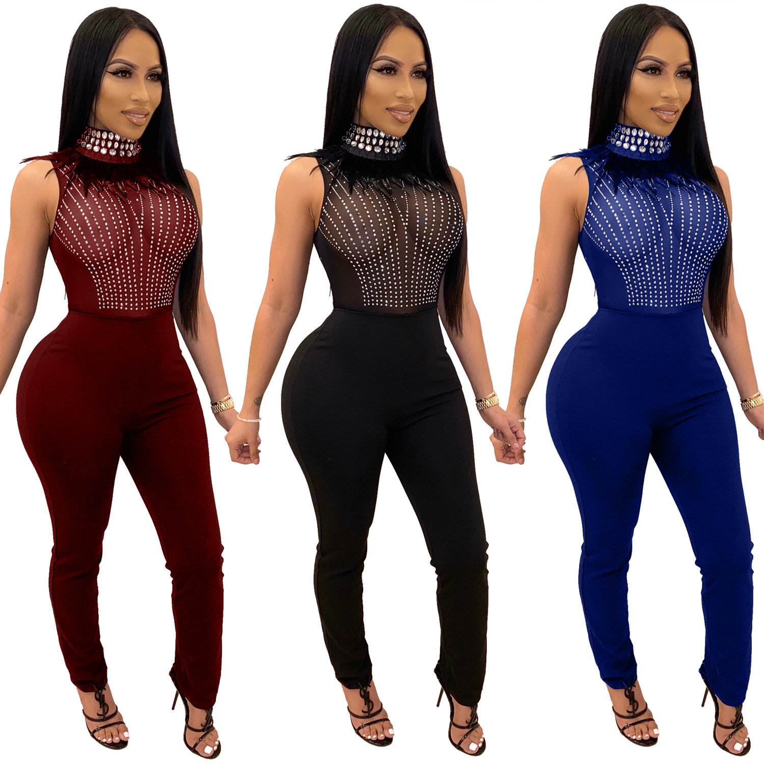 PinePear Leaf Mesh Jumpsuit Trendy Women Turtleneck See Through Sexy Club Set Party Matching Outfits, Black
PinePear Leaf Mesh Jumpsuit Trendy Women Turtleneck See Through Sexy Club Set Party Matching Outfits, Black