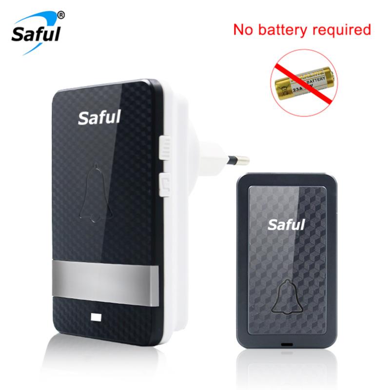 Saful Self-powered Waterproof Wireless Doorbell no battery 1 Outdoor Push Button +1 Indoor Doorbell Receiver EU/US/UK/AU plug
Saful Self-powered Waterproof Wireless Doorbell no battery 1 Outdoor Push Button +1 Indoor Doorbell Receiver EU/US/UK/AU plug