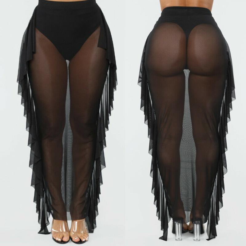 Summer Women Sexy Ruffles See Through Mesh Bikini Cover Up Swimsuit Beach Dress Swimwear Trousers, White
Summer Women Sexy Ruffles See Through Mesh Bikini Cover Up Swimsuit Beach Dress Swimwear Trousers, White