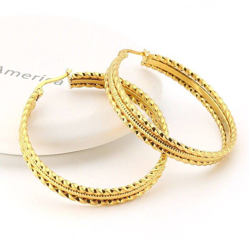 Wholesale Jewelry -- Titanium steel Rope 3 Circle Hoop Earrings For Women Fashion Jewelry 18 K / Black / Whi
Wholesale Jewelry -- Titanium steel Rope 3 Circle Hoop Earrings For Women Fashion Jewelry 18 K / Black / Whi