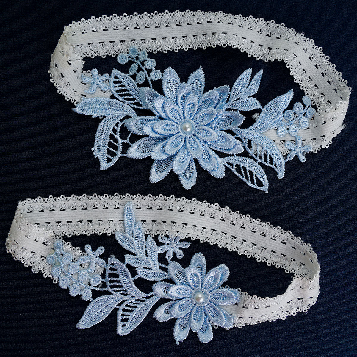Lace Blue Bridal Garters Set Sexy Garter Belt Elastic Thigh Ring Leg Wedding Accessories 2020 Wedding Keepsake Garter Ivory Wedding Garters