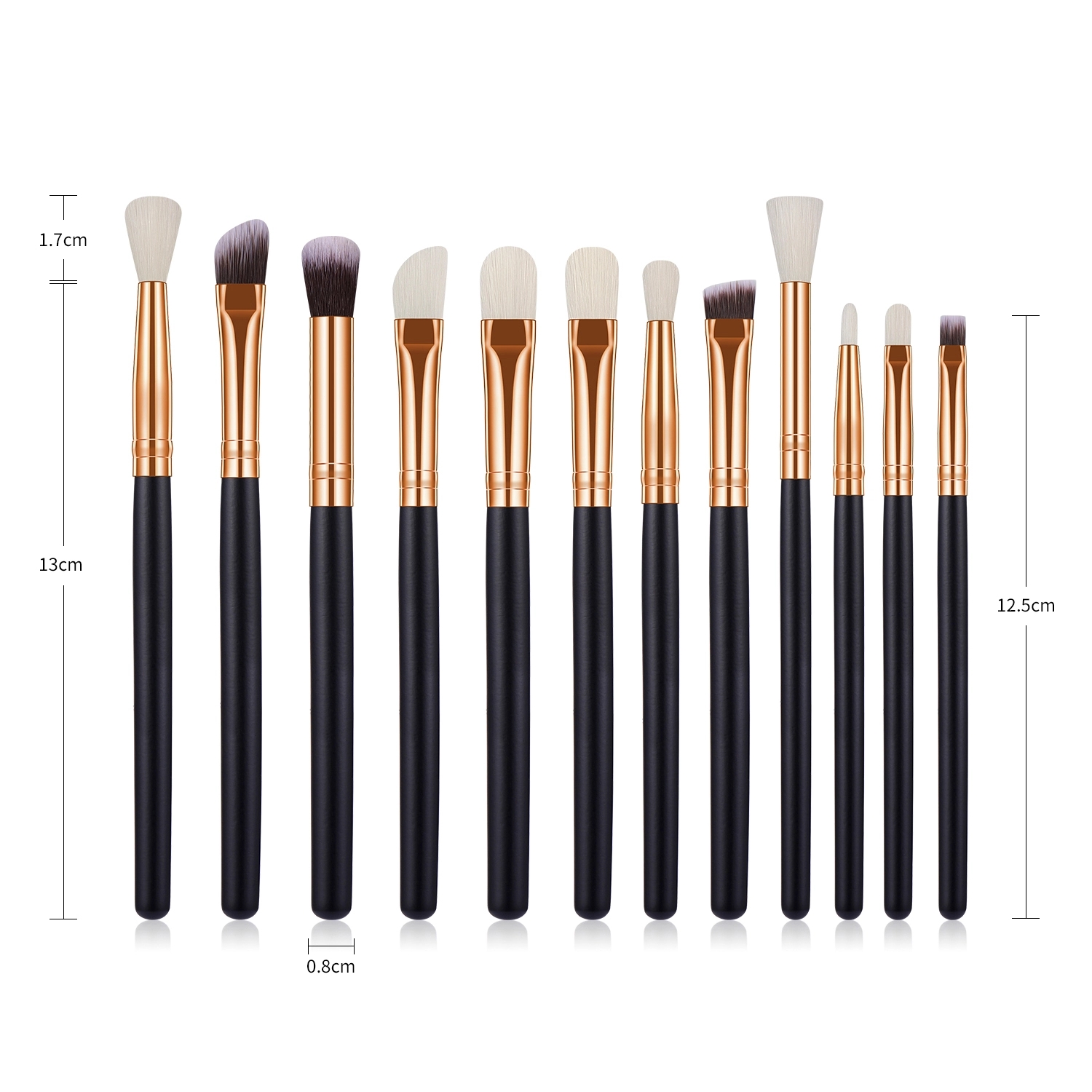 Amazon Popular 12pcs Eyes makeup brushes set wooden handle Eyebrow brushes eye shadow brushes pinceles de maquillaje