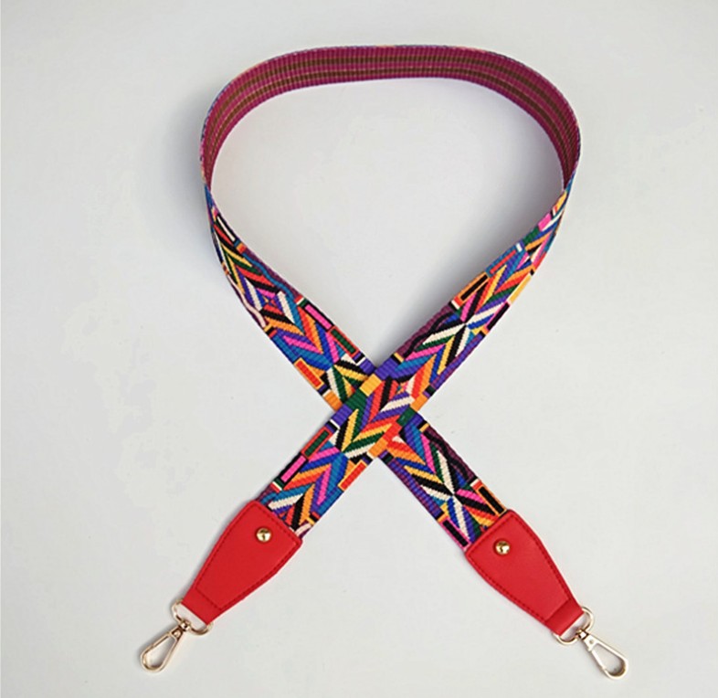 Colorful Bag Strap for Women Crossbody Nylon DIY Adjustable Belt Shoulder Accessories Women Wide Straps For Bags Black White Printing