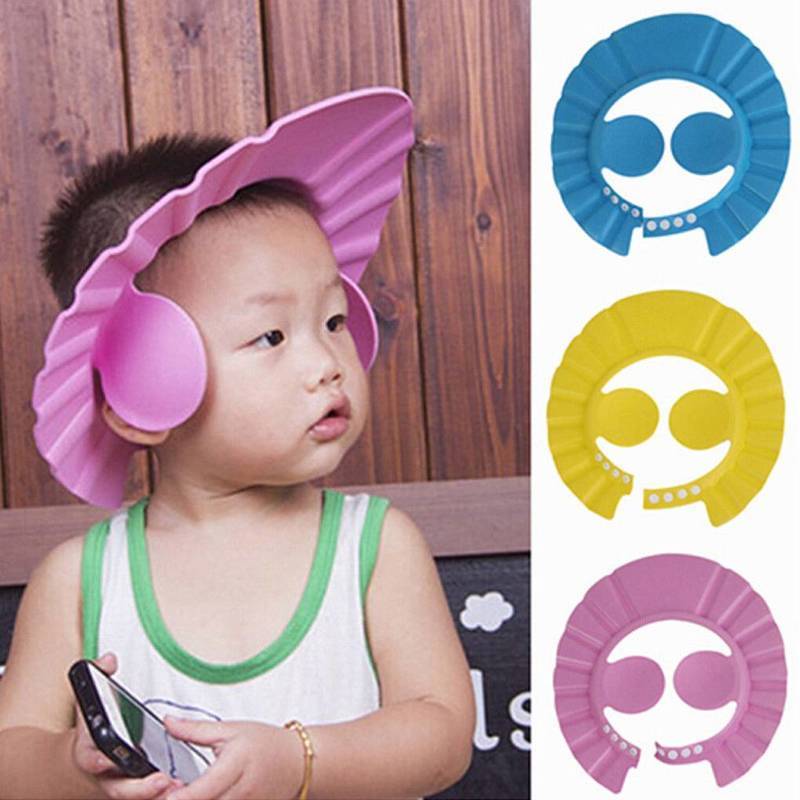 Ear Protection Cap Adjustable Kid Toddlers Hair Wash Hat Shampoo Bath Bathing Shower Guard Baby Shield
