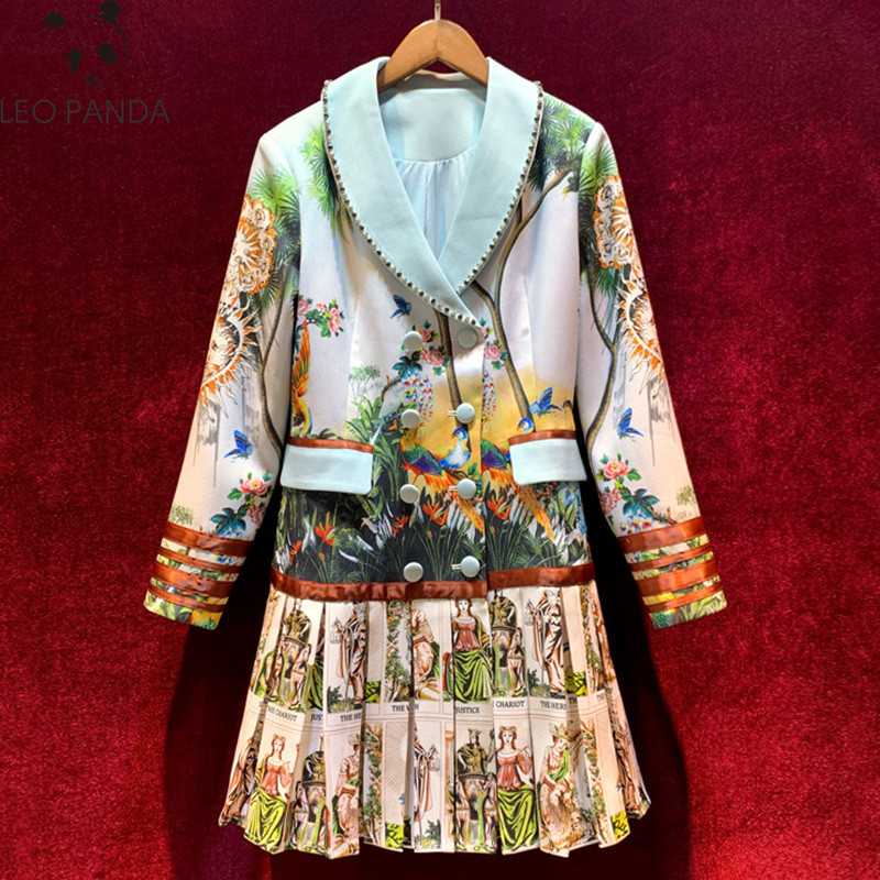 2020 Runway Winter Vintage Warrior Print Pleated Trench Coat Women' Long Sleeve Diamond Double Breasted Outwear, Blue
2020 Runway Winter Vintage Warrior Print Pleated Trench Coat Women' Long Sleeve Diamond Double Breasted Outwear, Blue