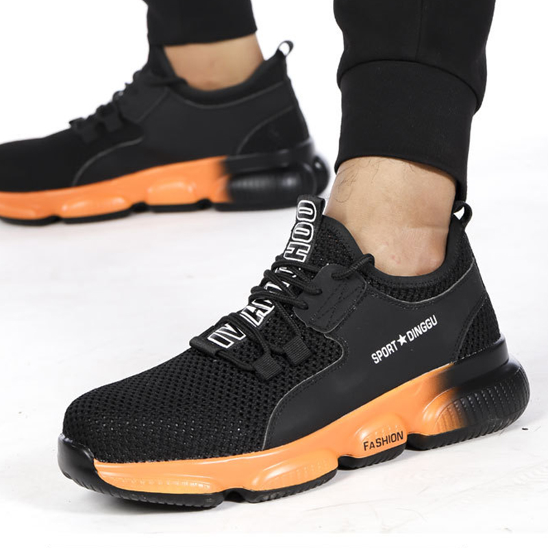 Fashion New Work Boots Safety Steel Toe Shoes Men Puncture-Proof Work Sneakers Lightweight Safety Shoes Men Boots Free Shipping