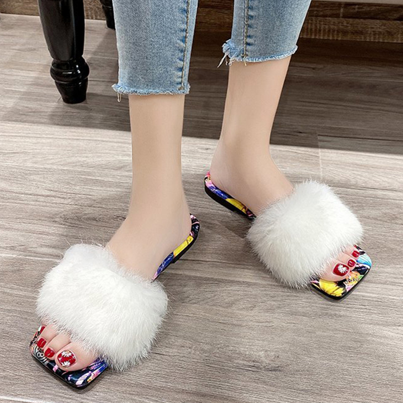 Rimocy Soft Fur Flat Slippers for Women Summer Cute Plush Open Toe Sandals Woman Fashion Printing Indoor Outdoor Slides Female, Green
Rimocy Soft Fur Flat Slippers for Women Summer Cute Plush Open Toe Sandals Woman Fashion Printing Indoor Outdoor Slides Female, Green