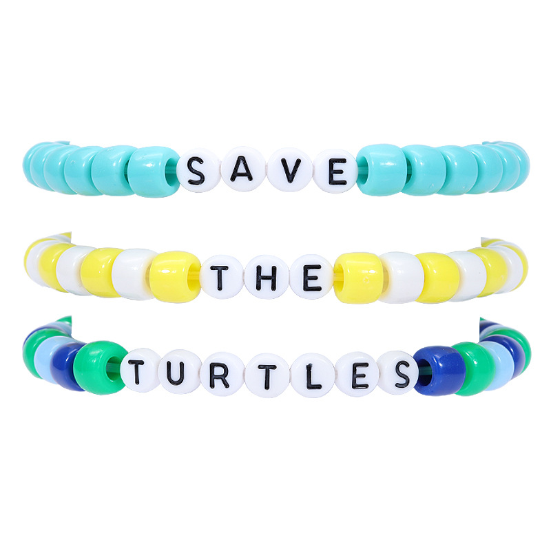 QIMOSHI 12PCS Friendship Word Bracelet Handcrafted Handmade Plur Accessory EDM Music Festival Words Letter Beaded String Bracelets Bangle