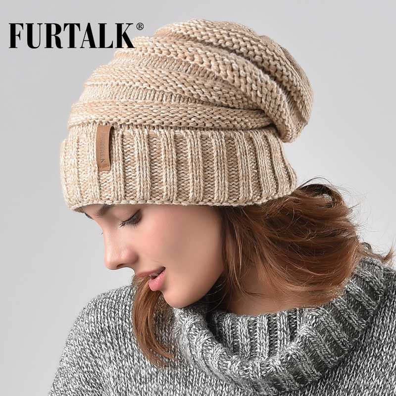FURTALK Winter Knitted Hat Women Hat Slouchy Beanie for Girls Skullies Cap A047, White
FURTALK Winter Knitted Hat Women Hat Slouchy Beanie for Girls Skullies Cap A047, White