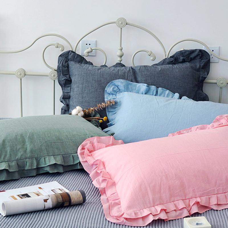 2Pcs 100% Cotton Ruffle Pillowcase Solid Colour Ruffle Pillow Cover European Pillow Cover Protector Bedding Accessory 48*74cm Case, Pink
2Pcs 100% Cotton Ruffle Pillowcase Solid Colour Ruffle Pillow Cover European Pillow Cover Protector Bedding Accessory 48*74cm Case, Pink