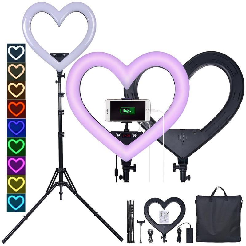 Fusitu Heart Shape Photographic Light RGB LED Lamp 3200-5600K Lighting With Tripod USB Port For Phone Camera Makeup Studio Video
Fusitu Heart Shape Photographic Light RGB LED Lamp 3200-5600K Lighting With Tripod USB Port For Phone Camera Makeup Studio Video
