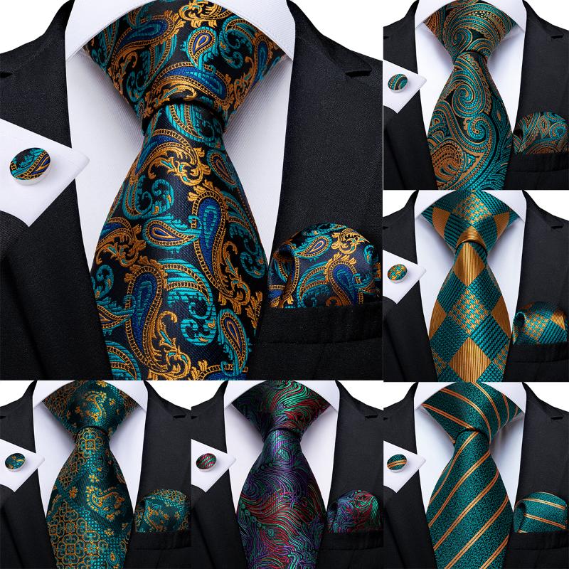 Bow Ties Gift Men Tie Teal Green Gold Paisley Silk Wedding For DiBanGu Design Hanky Cufflink Quality Set Drop
Bow Ties Gift Men Tie Teal Green Gold Paisley Silk Wedding For DiBanGu Design Hanky Cufflink Quality Set Drop