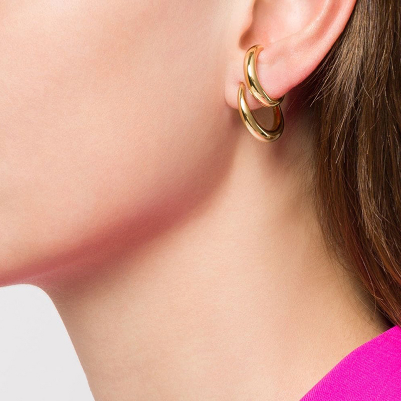 Stud Peri'sBox Double Circle Twisted Gold Earrings Polished Irregular Studs Minimalist Geometric 2021
Stud Peri'sBox Double Circle Twisted Gold Earrings Polished Irregular Studs Minimalist Geometric 2021
