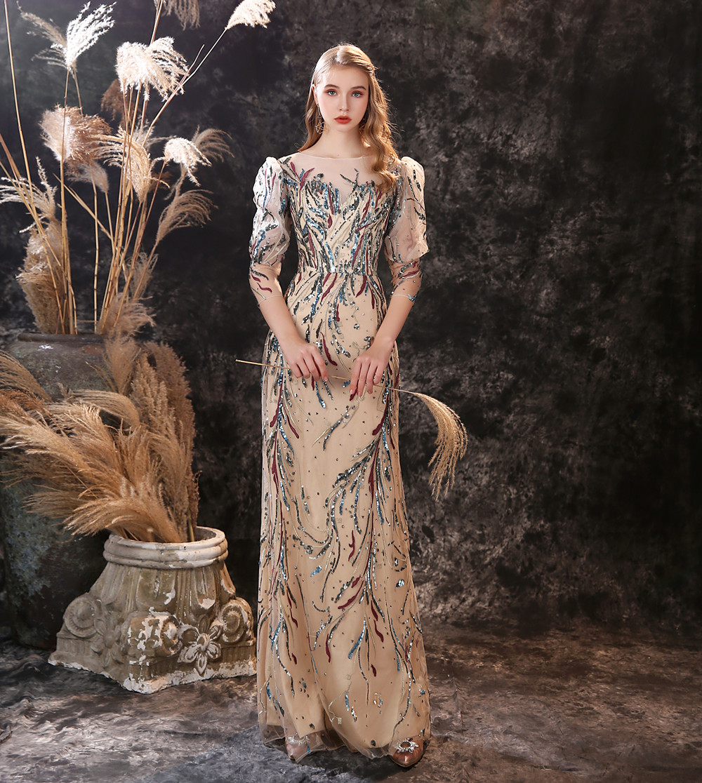 Fairy Evening Dresses Long Sleeves Lace Appliques Sequin Beads Prom Gowns 2020 Backless Sweep Train Special Occasion Dress Real Images, Same as picture
Fairy Evening Dresses Long Sleeves Lace Appliques Sequin Beads Prom Gowns 2020 Backless Sweep Train Special Occasion Dress Real Images, Same as picture