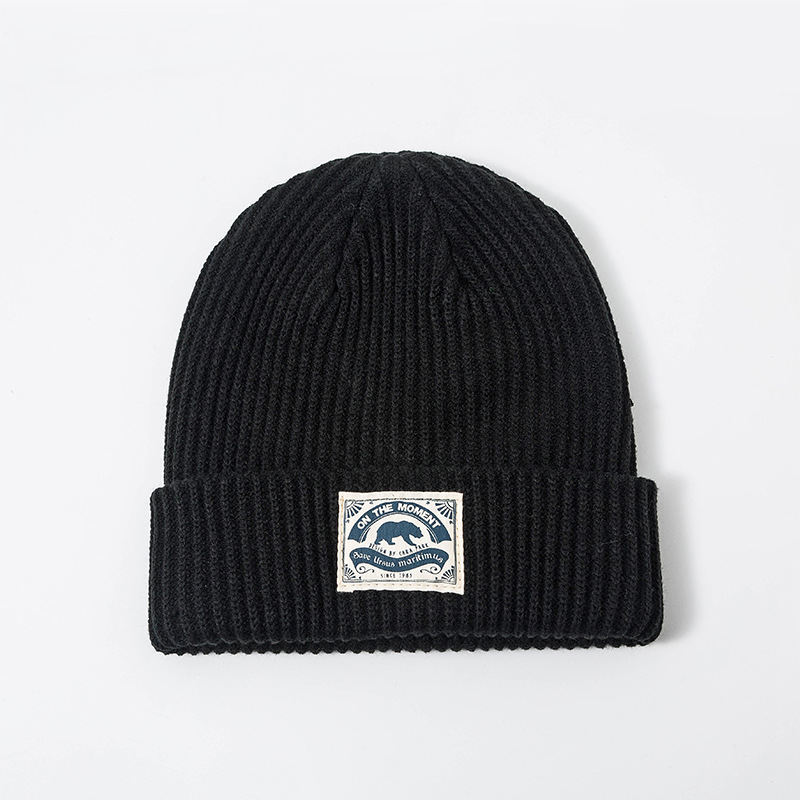 Polar bear Knitted Hat Autumn Winter Women Men Unisex Knitted Beanies Dad Cap Solid Warm Ski Beanies Caps for Boys Girls