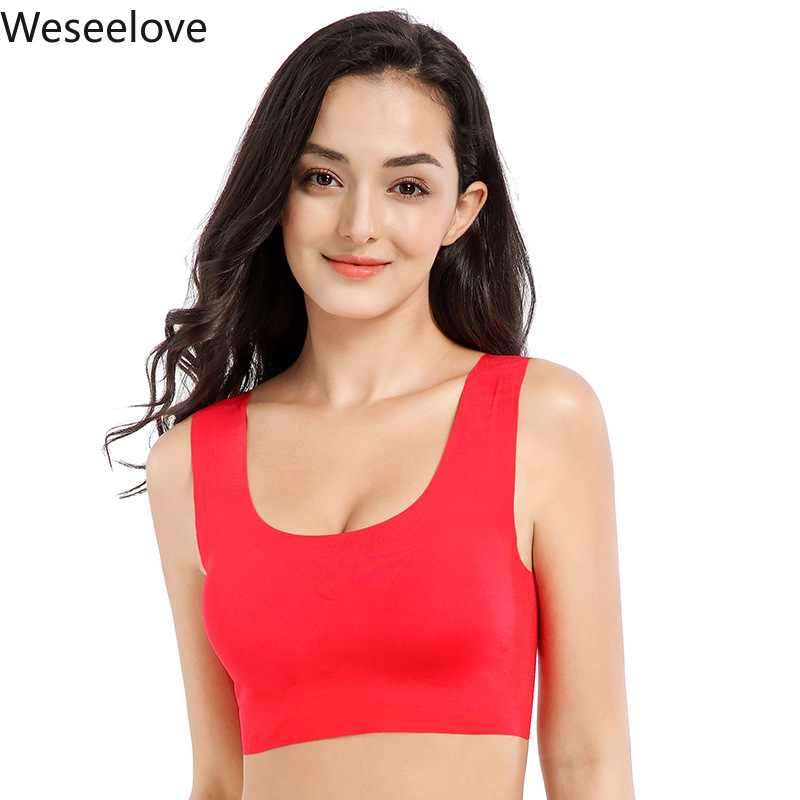 Weseelove 2020 New Summer Sleep Underwear Women's Plus Size Red Sexy Women Rimless Plush Up Women Solid Sports Vest Bra X52-2, Skin 
Weseelove 2020 New Summer Sleep Underwear Women's Plus Size Red Sexy Women Rimless Plush Up Women Solid Sports Vest Bra X52-2, Skin