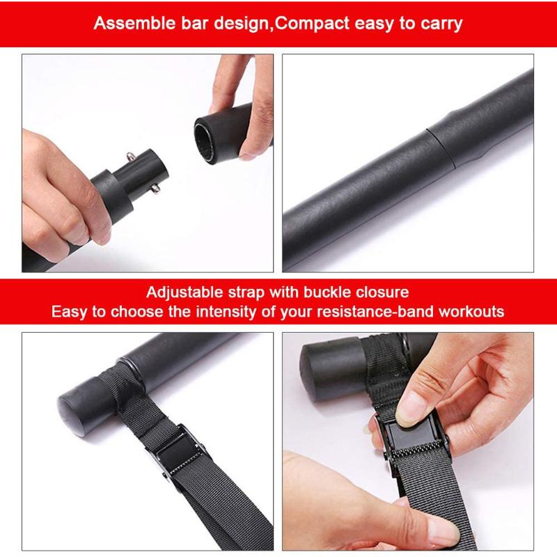 Portable Pilates Bar Resistance Band Yoga Pilates Stick Home Gym Yoga Exercise Fitness Bar with Workout Equipment Training Kit