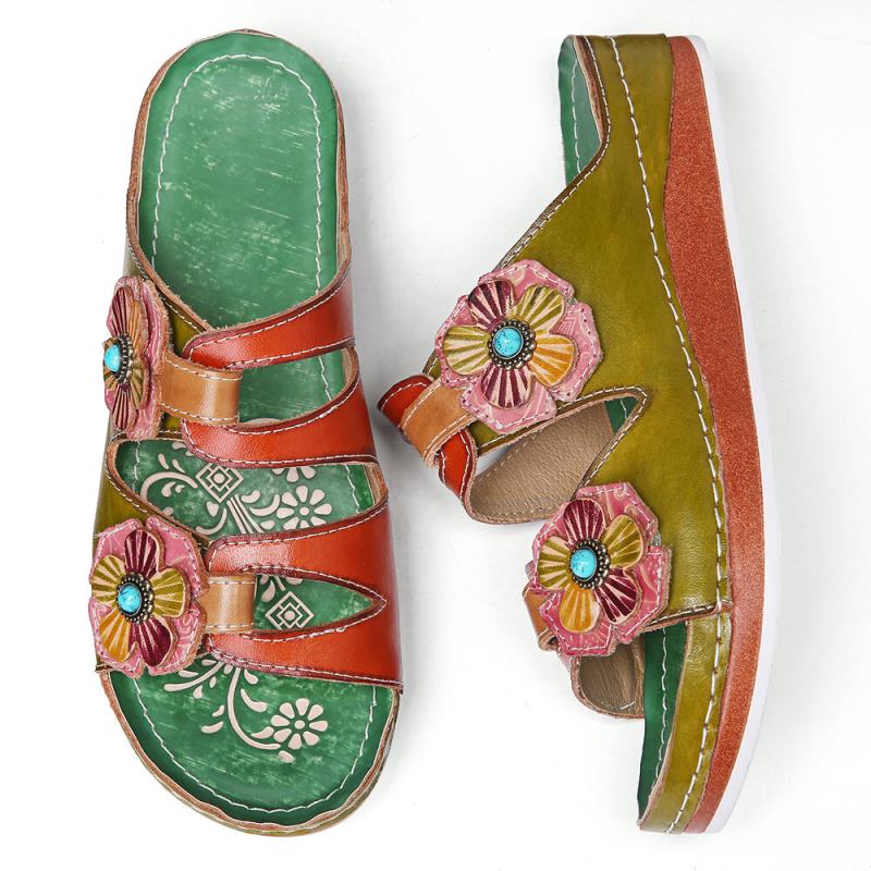 Women Sandals Summer 2020 New Retro Vantage Slip-On Flat Open Toe Slippers Casual Comfortable Print Sliders Shoes for Female D30, Green
Women Sandals Summer 2020 New Retro Vantage Slip-On Flat Open Toe Slippers Casual Comfortable Print Sliders Shoes for Female D30, Green