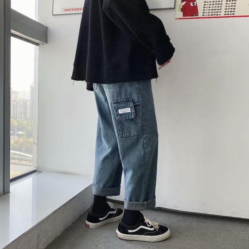 Spring & Autumn Korean Style ins Fashion Wide leg Pants Harajuku Wild Pockets Jeans Men Loose Straight Pants for Male, Black
Spring & Autumn Korean Style ins Fashion Wide leg Pants Harajuku Wild Pockets Jeans Men Loose Straight Pants for Male, Black