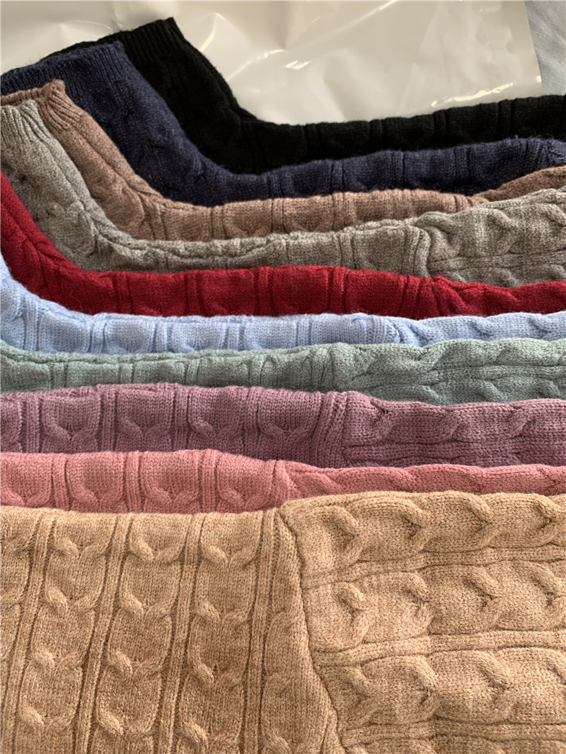 Women's Twist Sweater Pants Suit turtleneck Linen Flower Color Sweaters sweatsuit Suit Autumn Winter Two-Piece Set women outfits